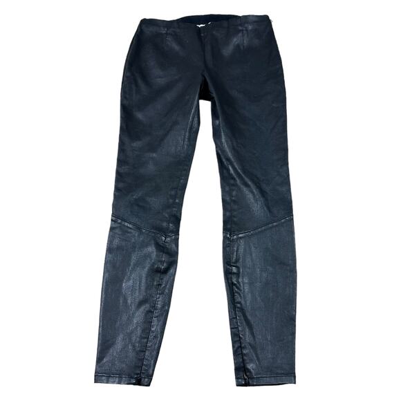 Pam & Gela Denim - PAM & GELA Black Coated Skinny Jeans Ankle Zip Women's Size Small